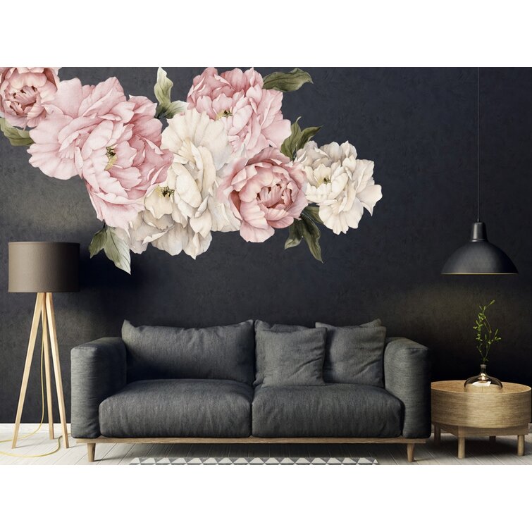 Peony Wall Vinyl Stickers Flower Removable Self Adhesive Decals Home Decorations 