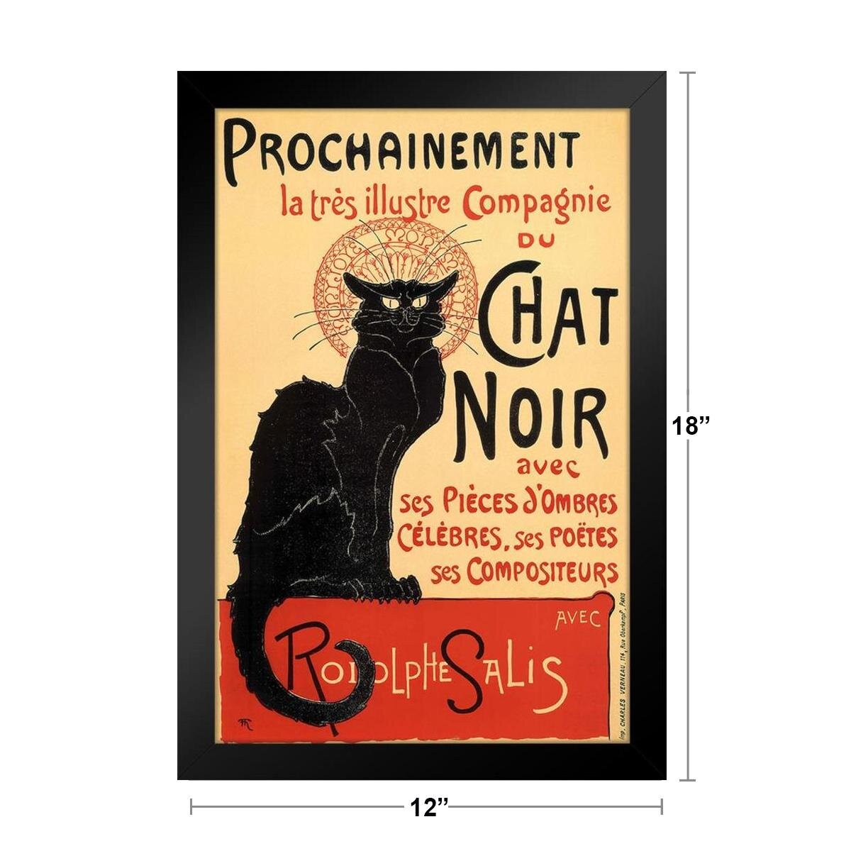 Trinx Le Chat Noir The Black Cat Vintage Advertisement Vintage Illustration Art Deco Vintage French Wall Art Nouveau 19 French Advertising Vintage Prints Black Wood Framed Art Poster 14x Picture Frame