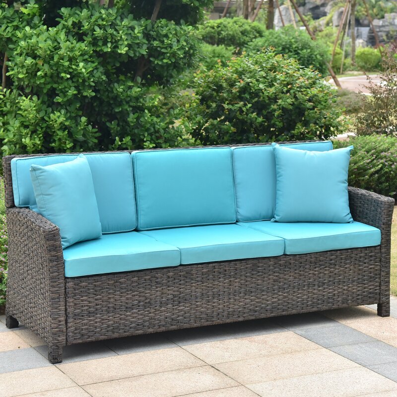 Red Barrel Studio Deanna Resin Wicker Patio Sofa With Cushions