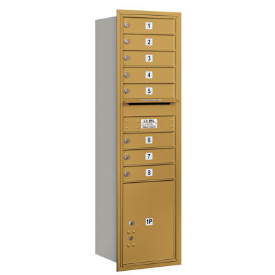 8 Door Rear Load 4c Horizontal Multi Unit Mailbox With 1 Parcel