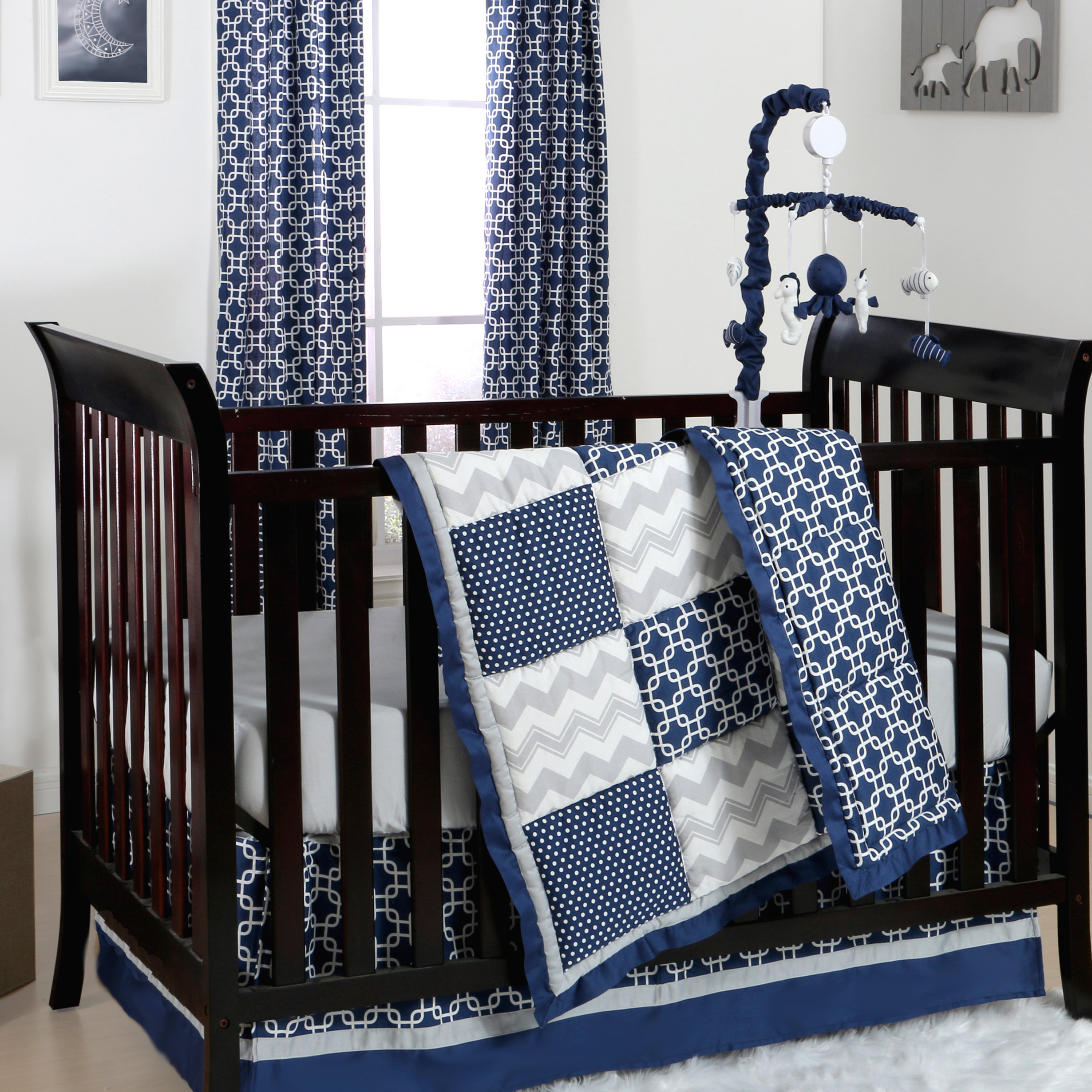 The Peanut Shell Doodle And Dot Patch 4 Piece Crib Bedding Set The Peanut Shell Doodle And Dot Patch 4 Piece Crib Bedding Set Reviews Wayfair