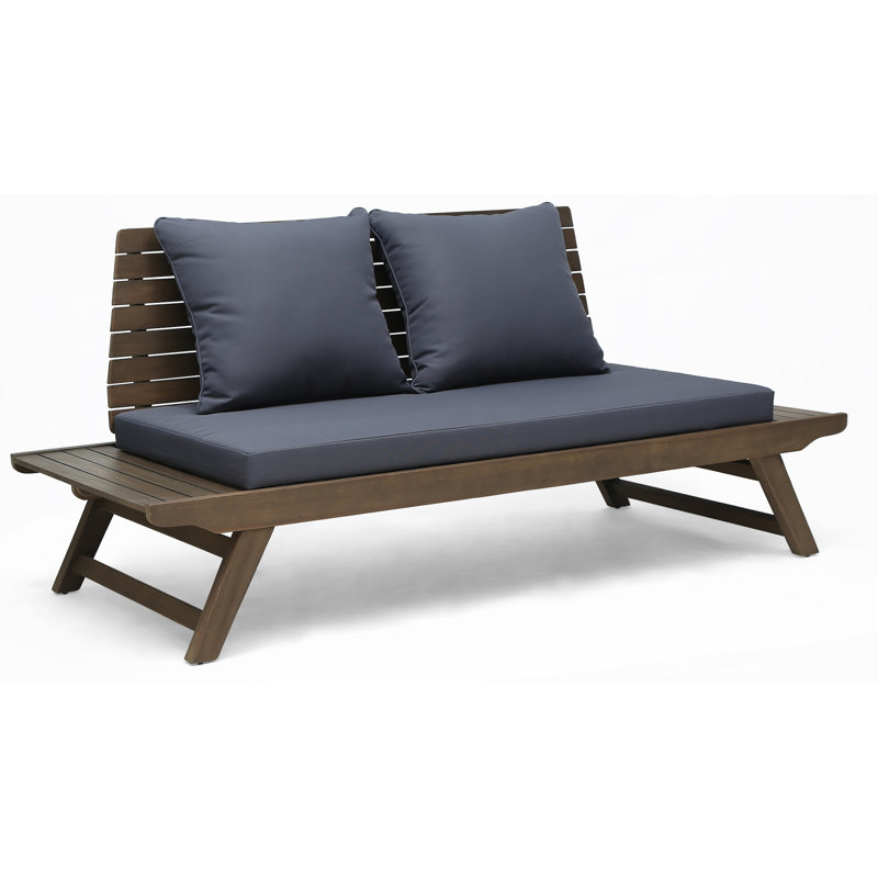 Bullock Outdoor Wooden Loveseat With Cushions Reviews Allmodern