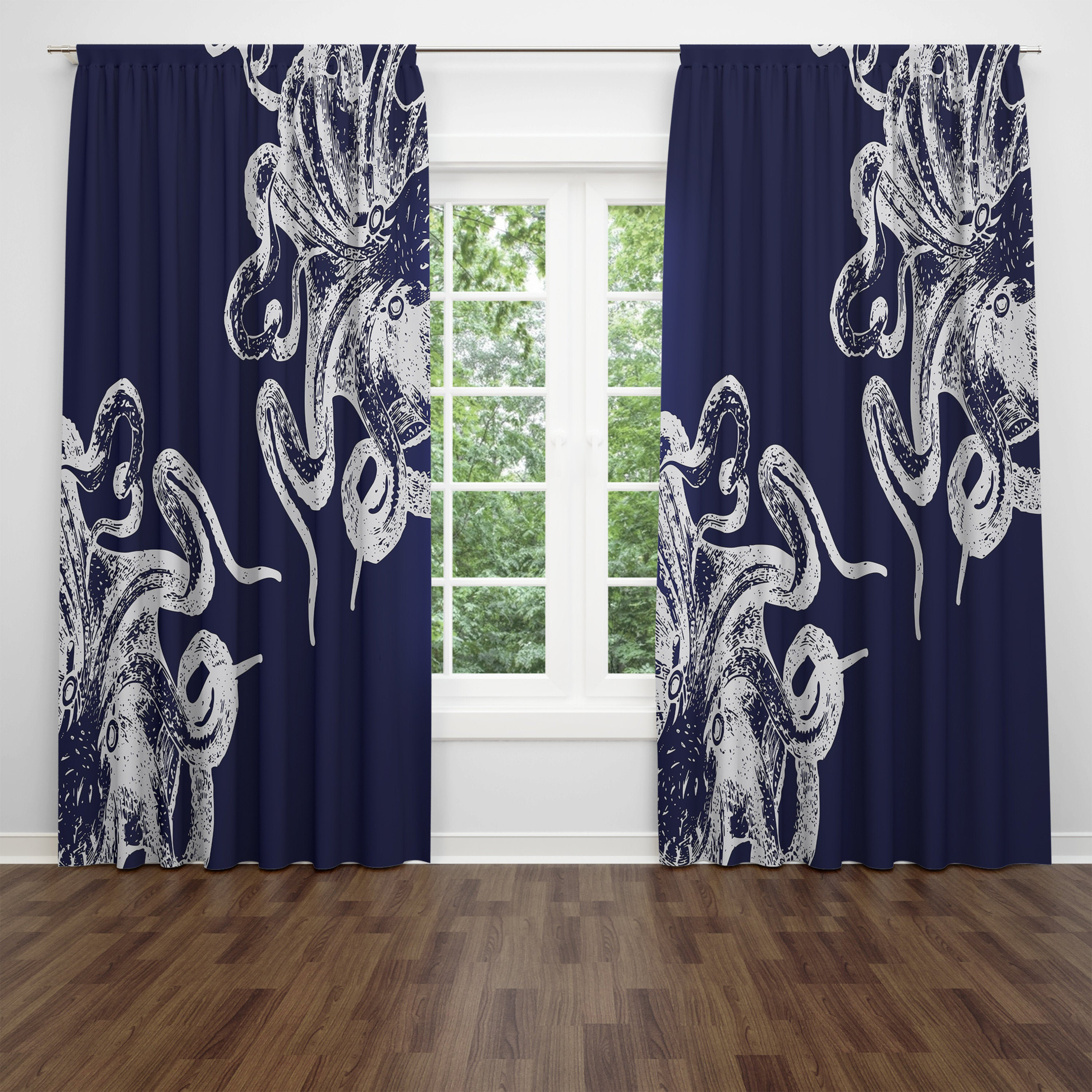 Longs Tides Grimes Octopus Semi Sheer Curtain Panels Wayfair Semi Sheer Curtain Panels