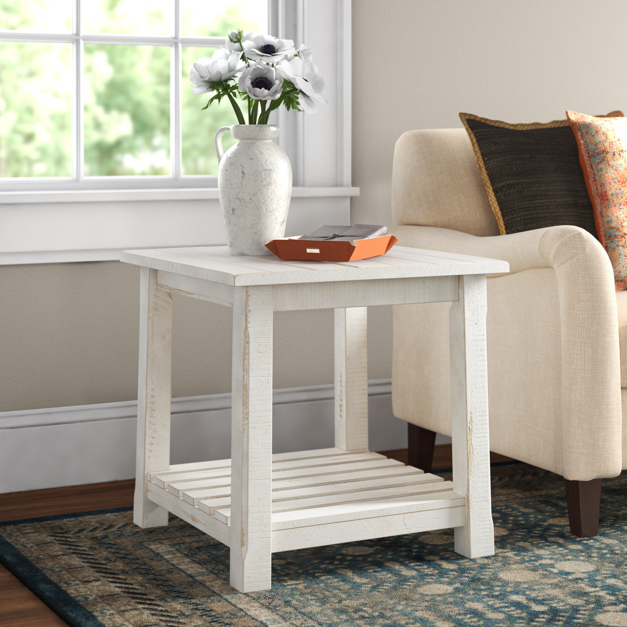 Red Barrel Studio® Koffler 24'' Tall Solid Wood End Table & Reviews