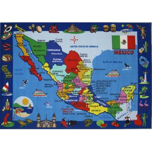 Fun Time Map of Mexico Kids Rug