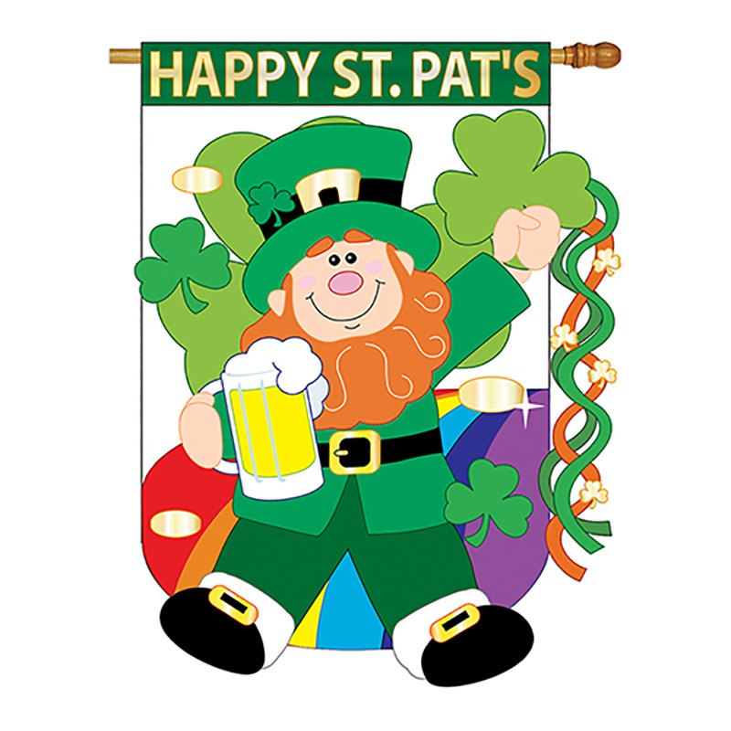 The Holiday Aisle Manase Happy St Pat S Decorative 2 Sided Polyester 40 X 28 In House Flag Reviews Wayfair