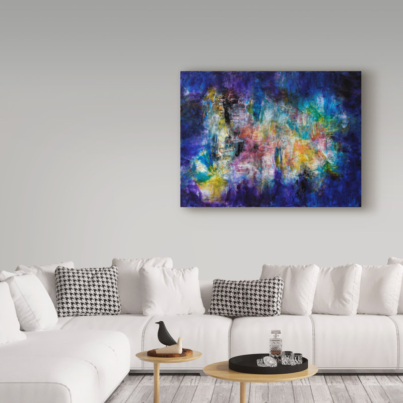 Trademark Art Blue Moon Abstract Acrylic Painting Print On