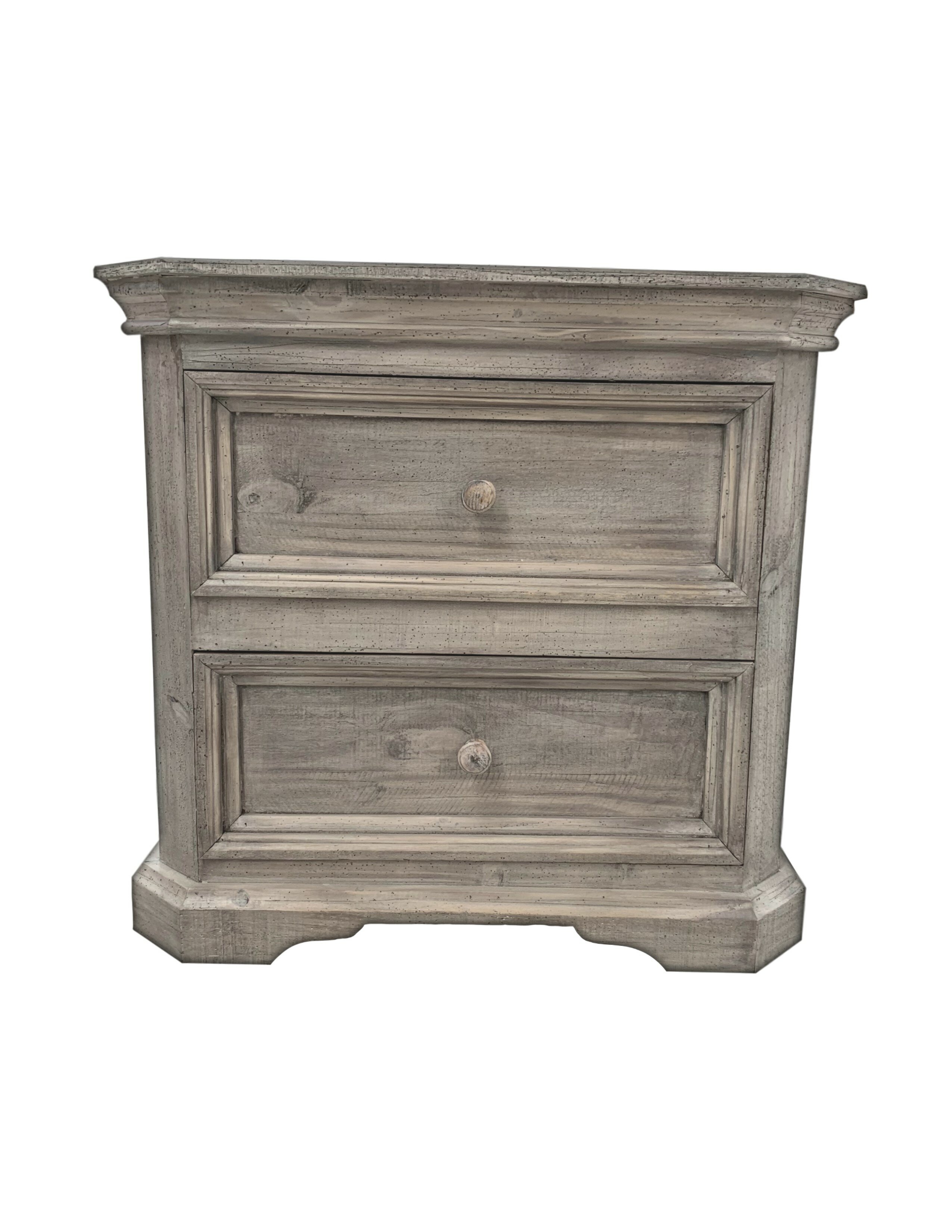 Rosalind Wheeler Mcilwain 2 Drawer Solid Wood Nightstand In Gray Wayfair