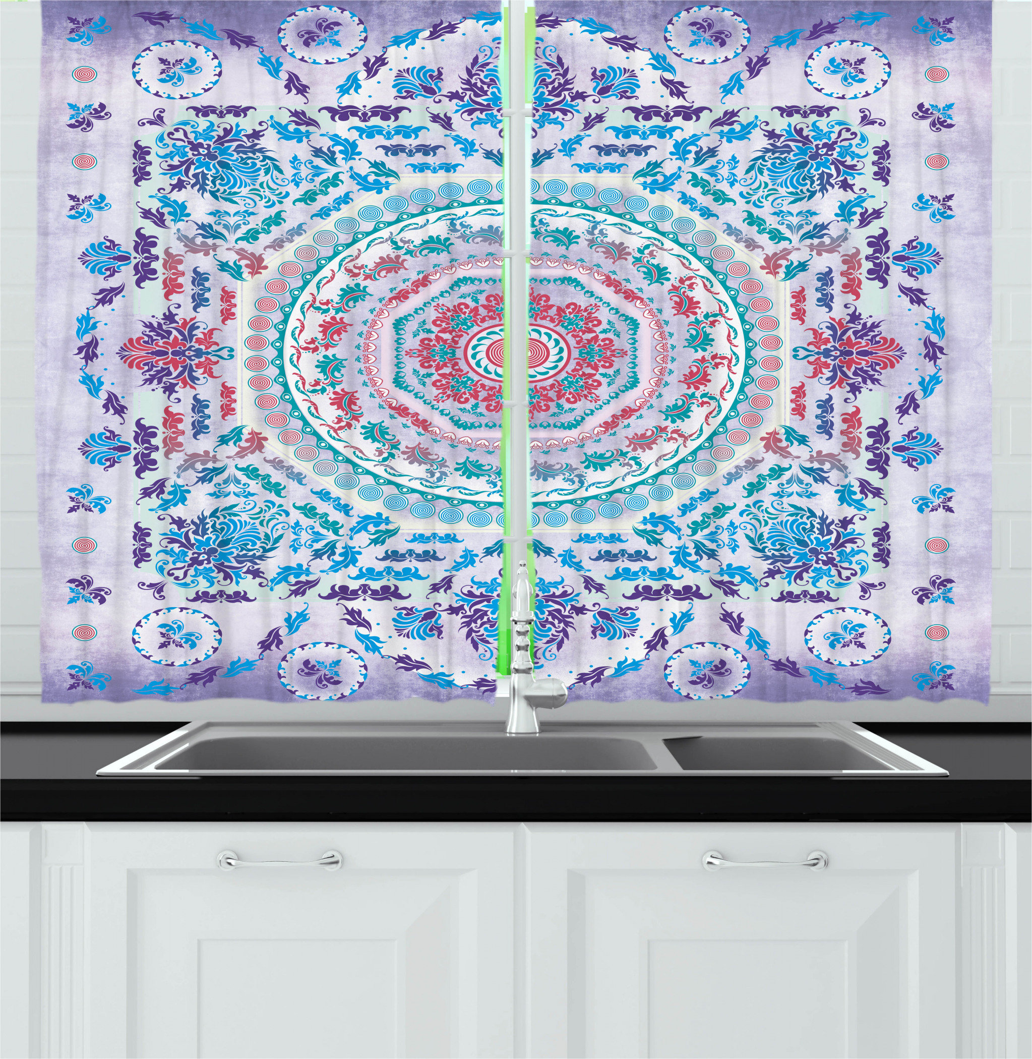 East Urban Home Mandala Kitchen Curtain Wayfair
