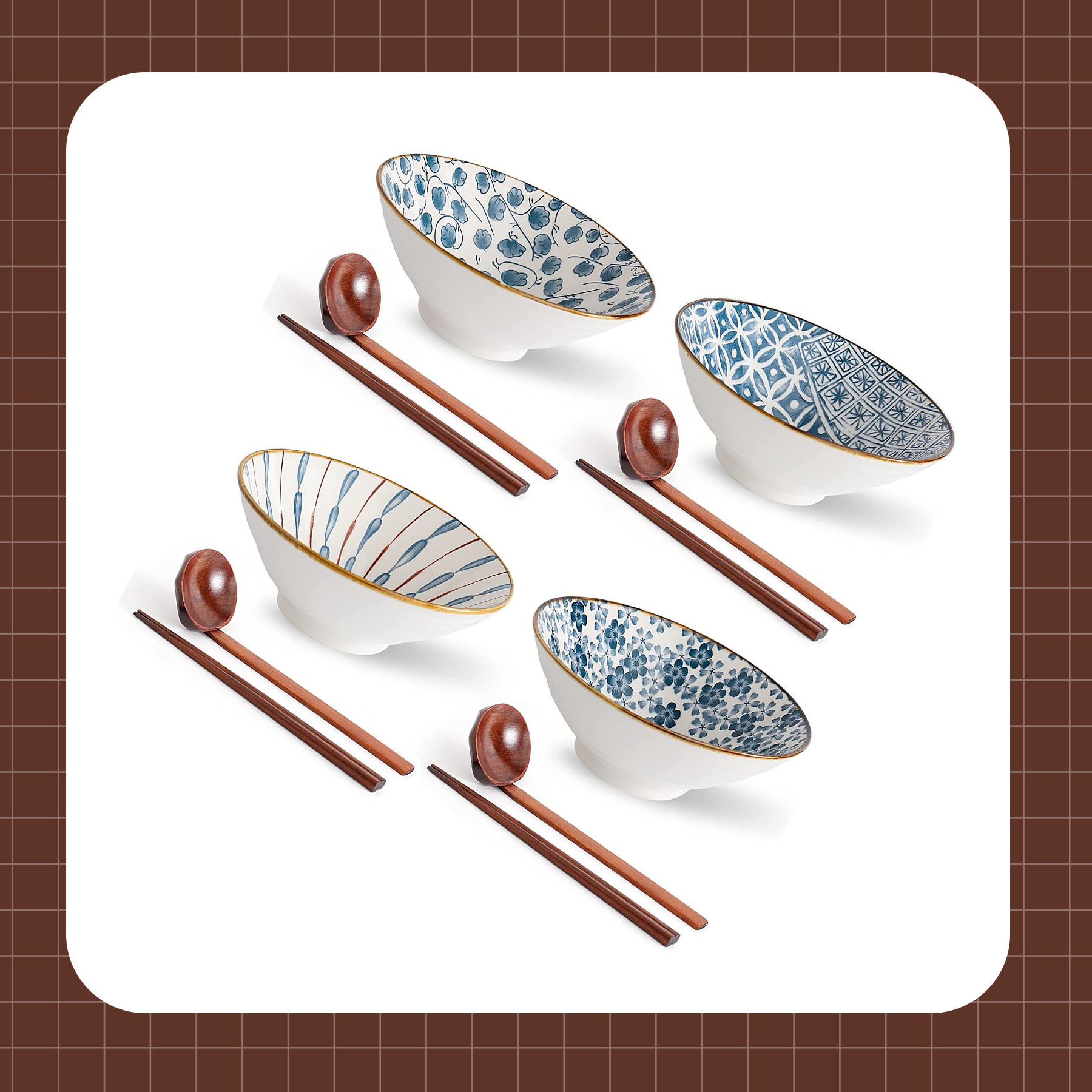 Eternal Night Ceramic Ramen Bowl,Japanese Large Noodle Bowls With