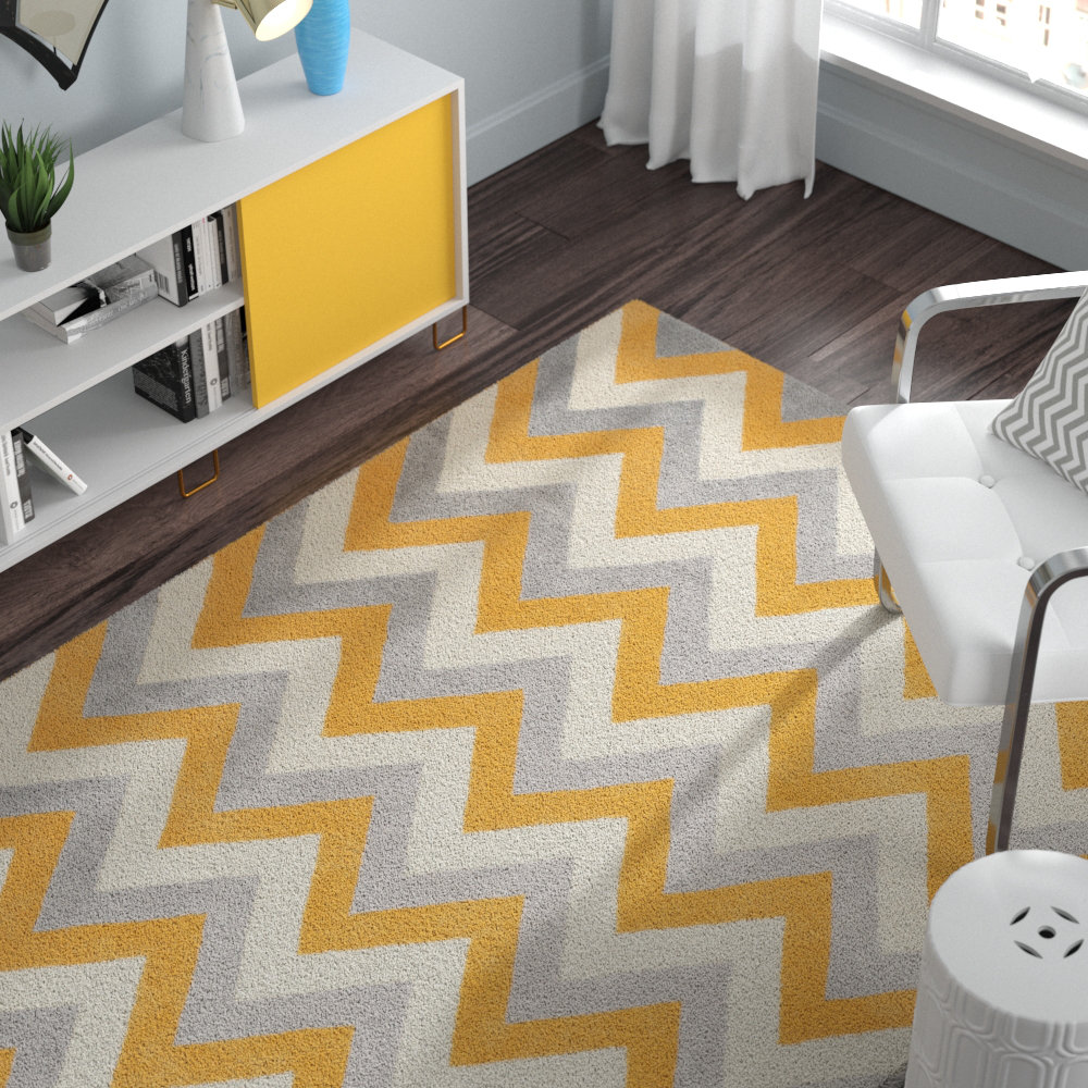 Ebern Designs Daveney Hand Tufted Wool Grey Gold Area Rug Reviews Wayfair