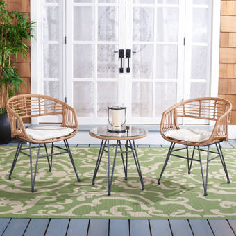 George Oliver Aleksei 3 Piece Seating Group With Cushions Wayfair
