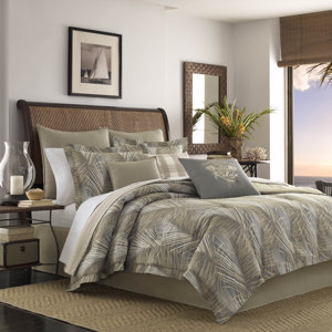 Raffia Palms 100% Cotton Reversible Comforter Set by Tommy Bahama Bedding
