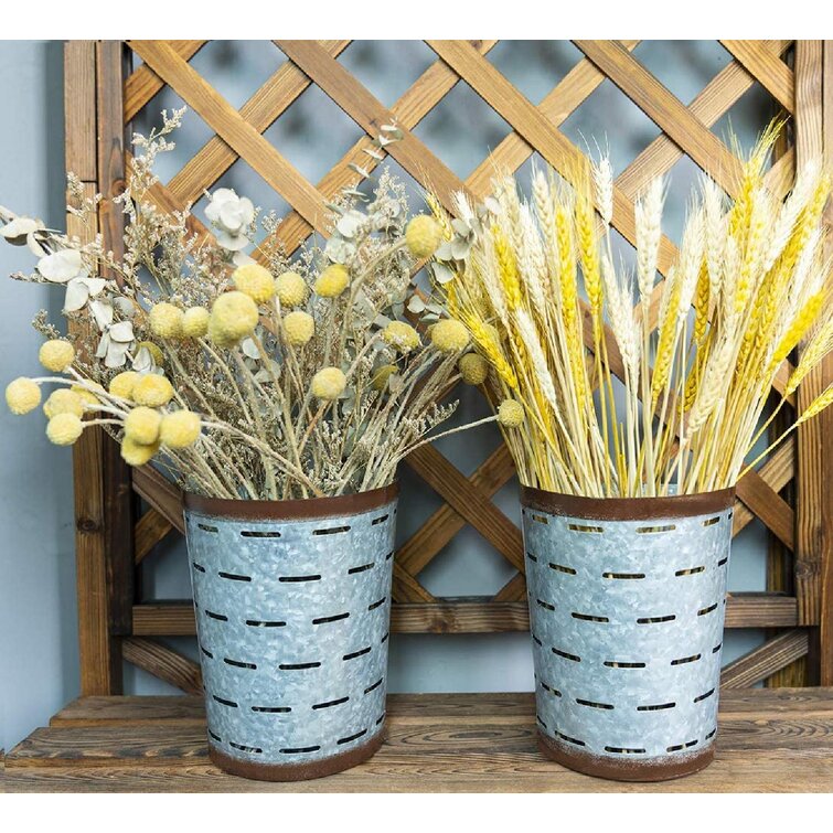 Vase Planters Galvanized Metal Wall Farmhouse Style Hanging Home Wall Decor