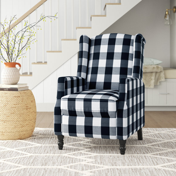 black and white buffalo plaid chair