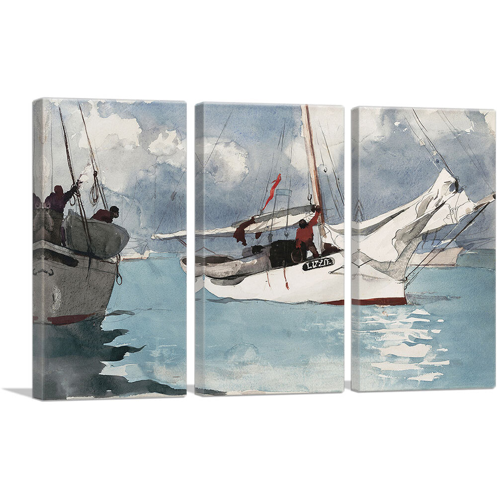 Artcanvas Fishing Boats Key West 1903 By Winslow Homer - 3 Piece 