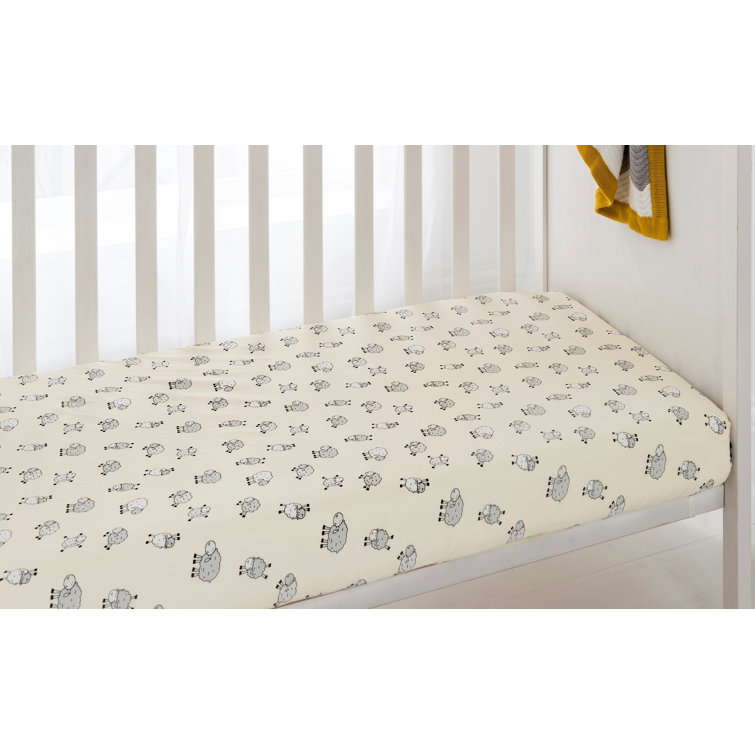 yellow fitted crib sheet