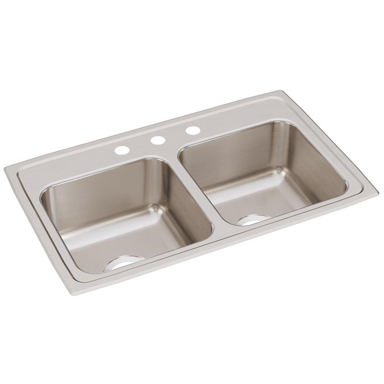 Elkay Lustertone 29 L X 18 W Double Basin Drop In Kitchen Sink Wayfair