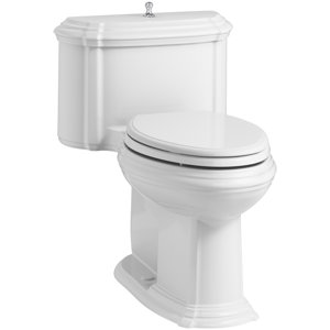 Portrait Comfort Height One-Piece Compact Elongated 1.28 GPF Toilet with Aquapiston Flush Technology, Lift Knob Actuator and Glenbury Quiet-Close Seat with Quick Release Functionality