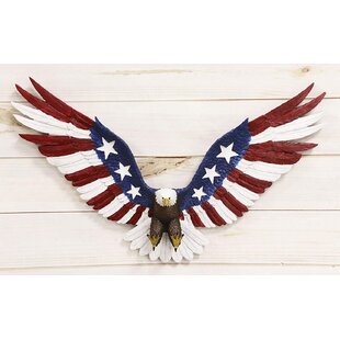 8.5" American Pride Bald Eagle Stars & Stripes Flag Statue Patriot Decor U.S 
