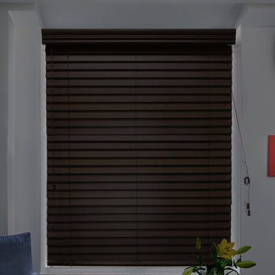 Chicology Real Wood Venetian Blind Color Mahogany Commercial Grade