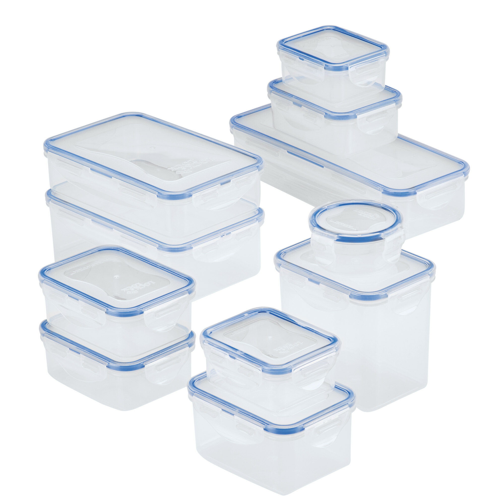 Lock&Lock 11pc Set Square Rectangle Round All Clear Containers BPA-Free Plastic 