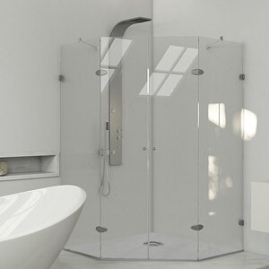 Gemini 45.625 x 45.625-in. Frameless Neo-Angle Shower Enclosure with .375-in. Clear Glass and Chrome Hardware