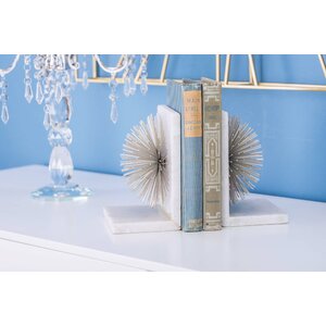 Metal Marble Star Bookends (Set of 2)