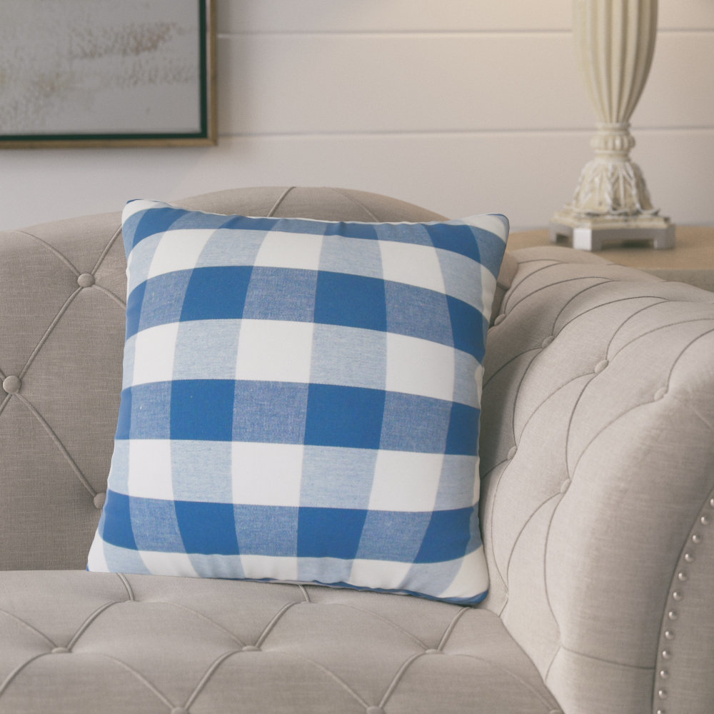 August Grove Lopes Plaid Down Filled 100 Cotton Throw Pillow