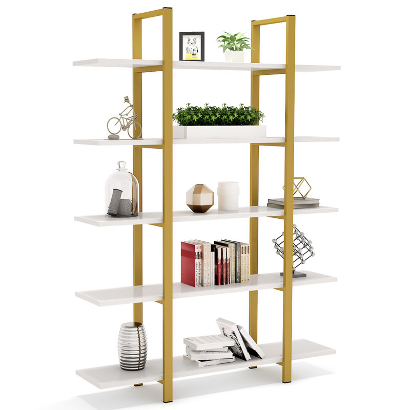 Everly Quinn Ellert 70 7 H X 47 24 W Steel Etagere Bookcase Reviews Wayfair