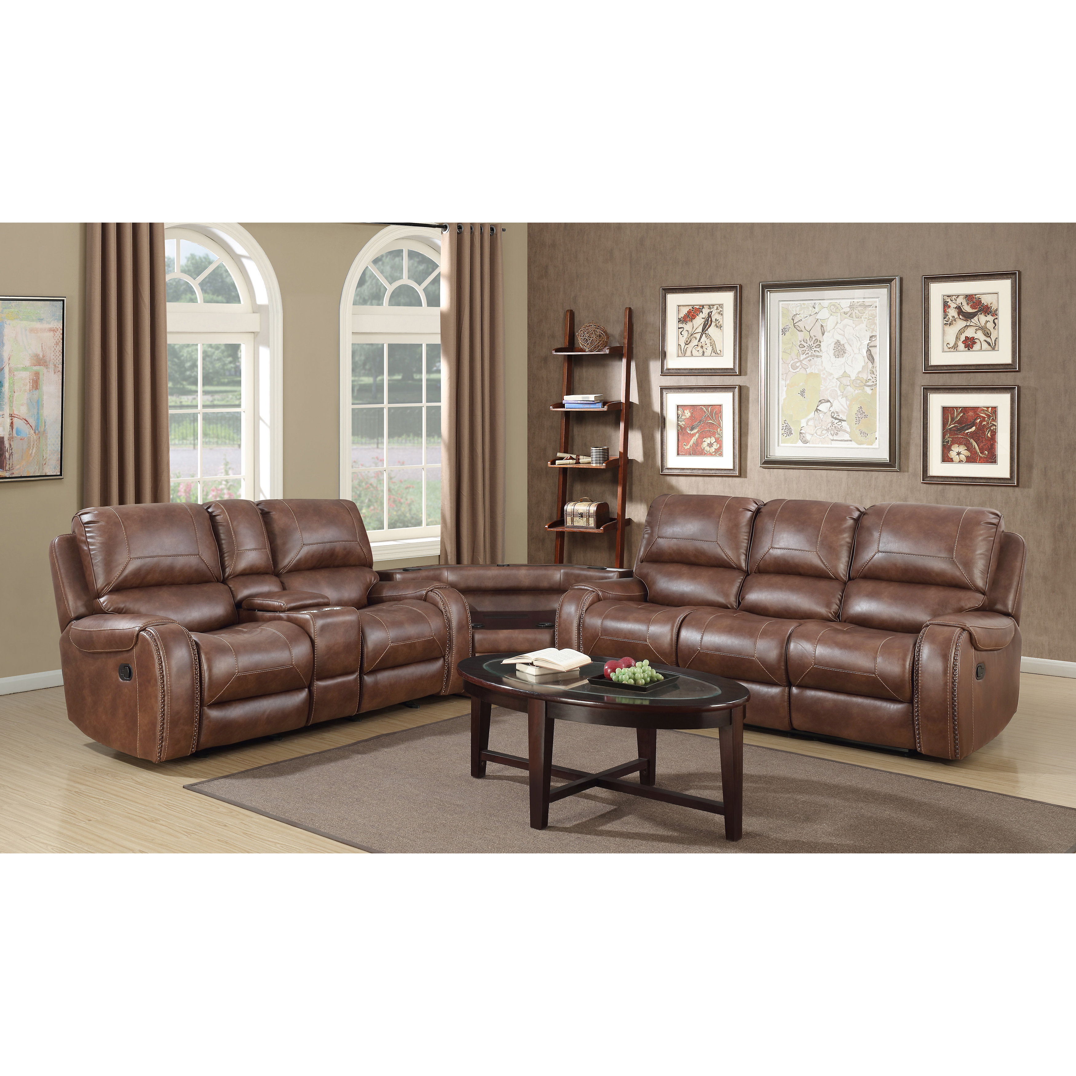 Red Barrel Studio® Wheresford 2 Piece Vegan Leather Reclining Living