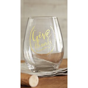 16 oz. Give Thanks Stemless Wine Glass (Set of 6)
