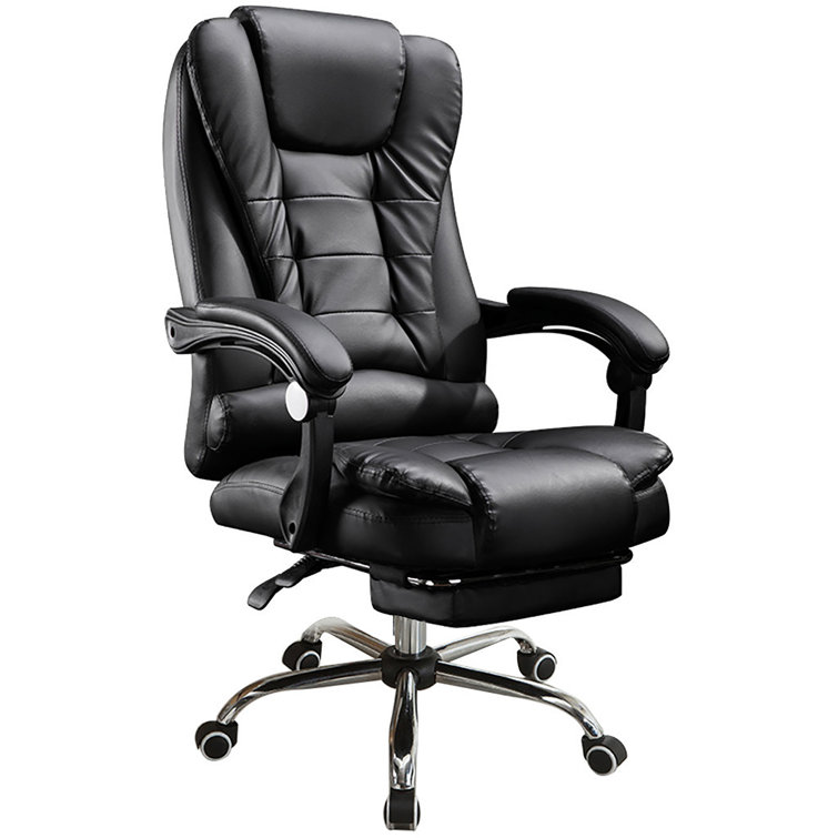 Inbox Zero Adjustable Reclining Ergonomic Faux Leather Swiveling PC