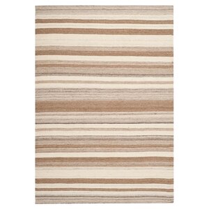 Dhurries Wool Natural/Camel Area Rug