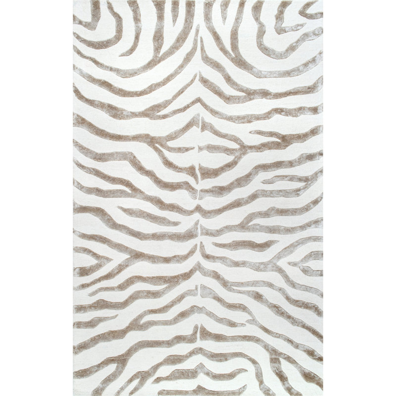 Mercer41 Dodgson Animal Print Handmade Tufted Wool Gray Area Rug Reviews Wayfair