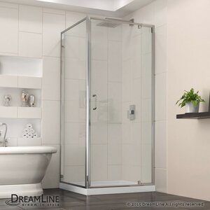 Flex 32-in. W x 32-in. D x 74-3/4-in. H Frameless Shower Enclosure and Base Kit Hardware