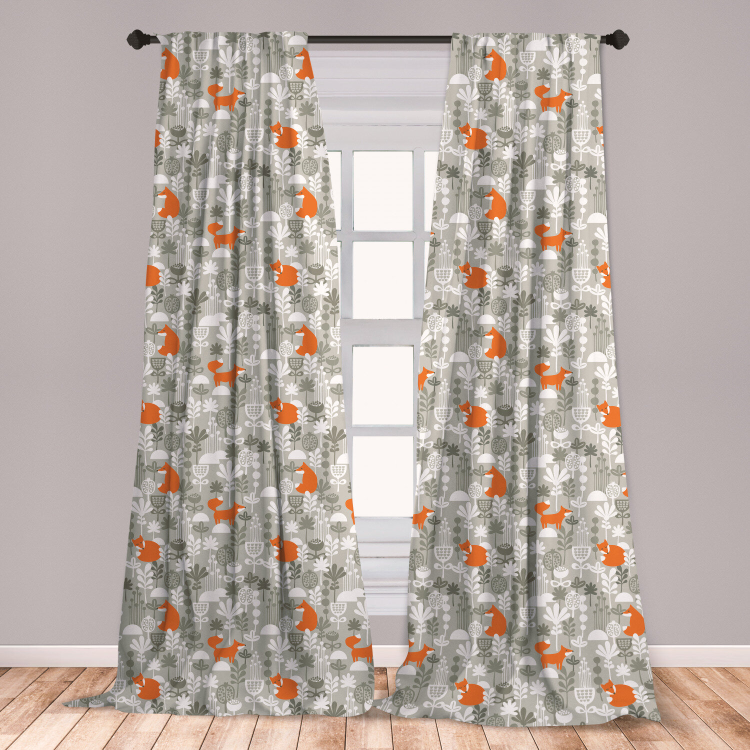 East Urban Home Ambesonne Fox Window Curtains