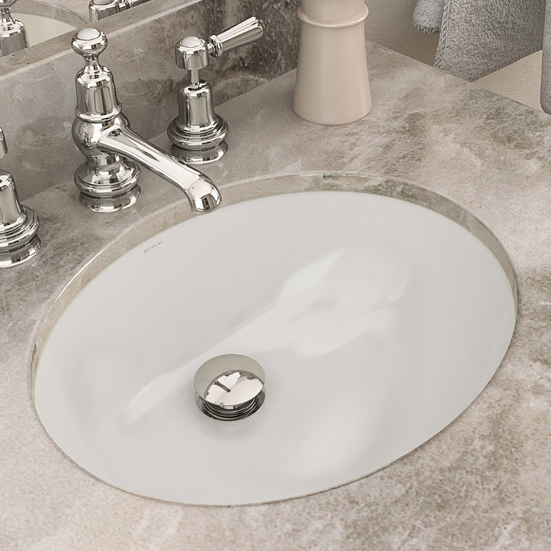 Decolav Carlyn Clically Redefined Ceramic Oval Undermount Carlyn Clically Redefined Ceramic Oval Undermount Bathroom Sink With Overflow