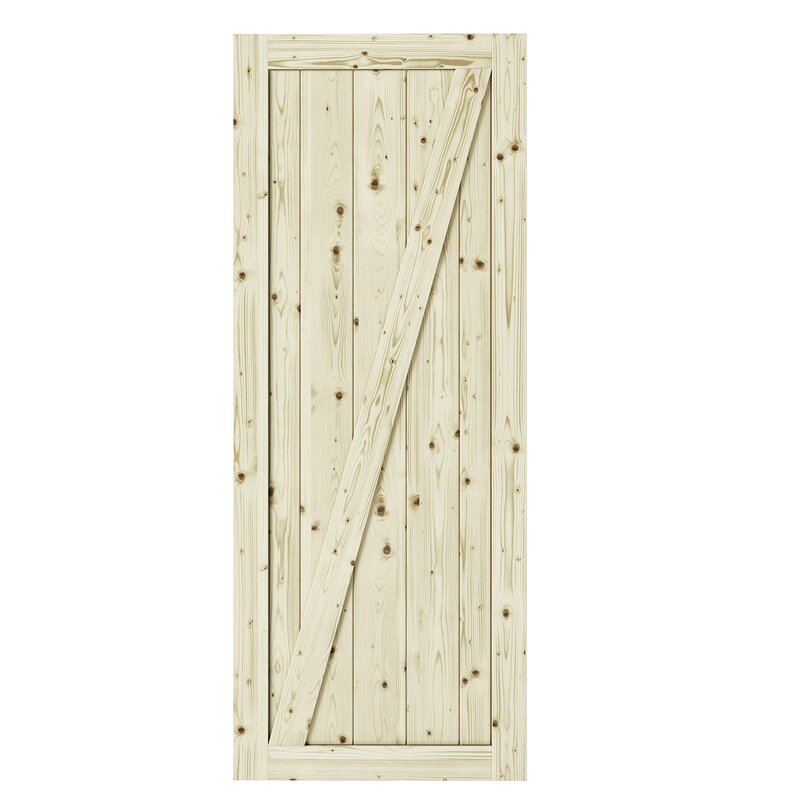 Colonial Elegance Chalet Paneled Wood Unfinished Barn Door Without