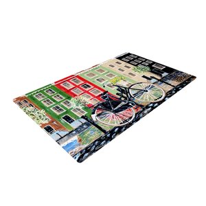 Christen Treat Bicycle Green/Red Area Rug