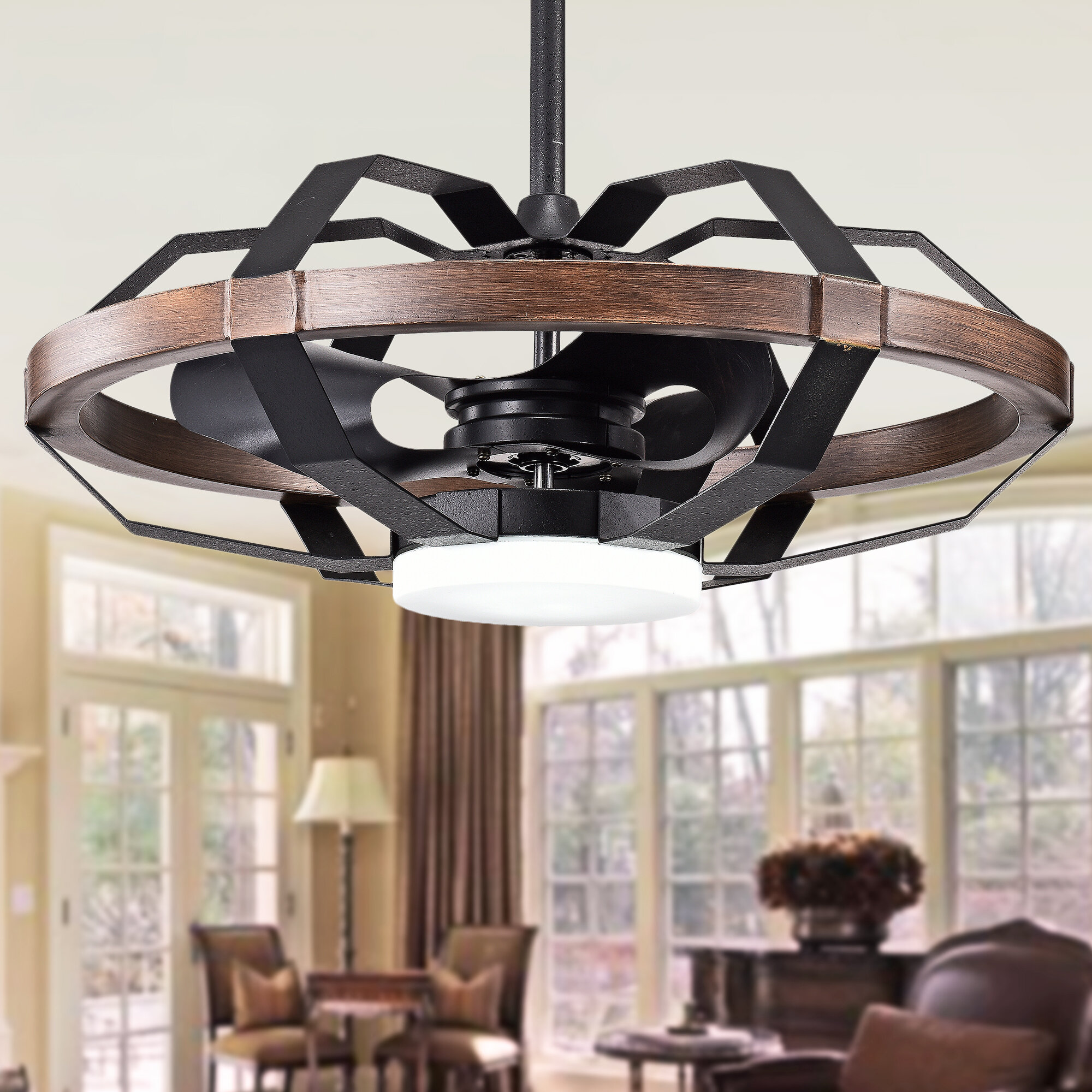 Latitude Run 29 7 Yelle 3 Blade Led Ceiling Fan With Remote Light Kit Included Wayfair