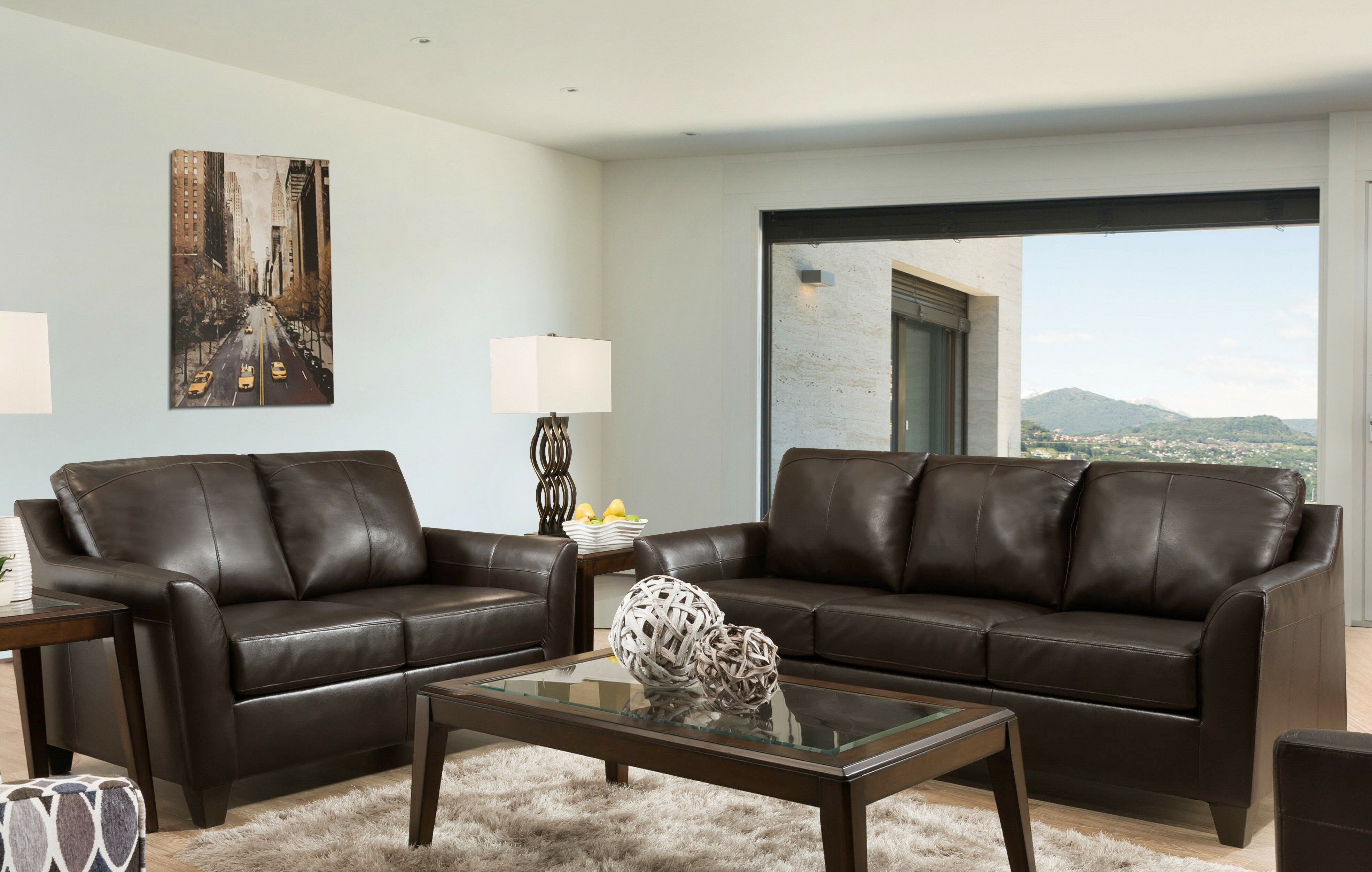 Ebern Designs Lochmoor 2 Piece Leather Living Room Set Wayfair