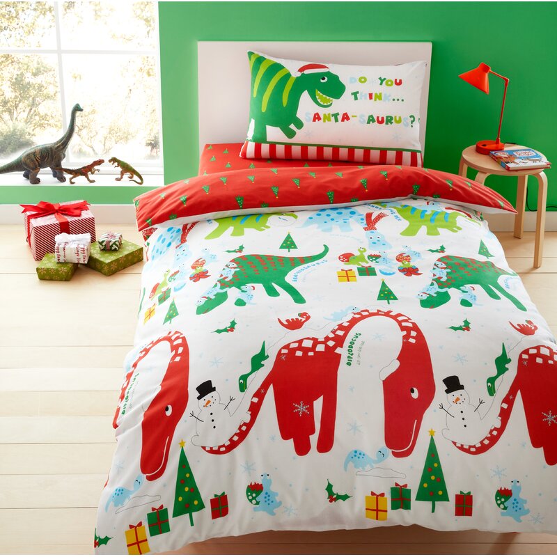 Catherine Lansfield Roarsome Christmas Dino Duvet Cover Set