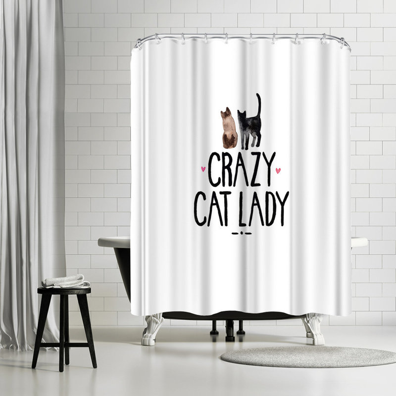East Urban Home Elena Oneill Crazy Cat Lady Single Shower Curtain