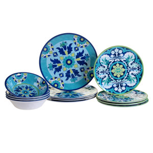 Granada Heavy Weight Melamine 12 Piece Dinnerware Set, Service for 4