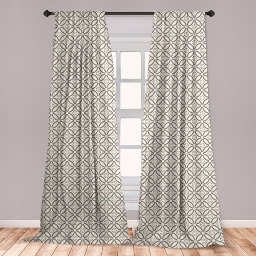 East Urban Home Ambesonne Geometric 2 Panel Curtain Set Bicolor