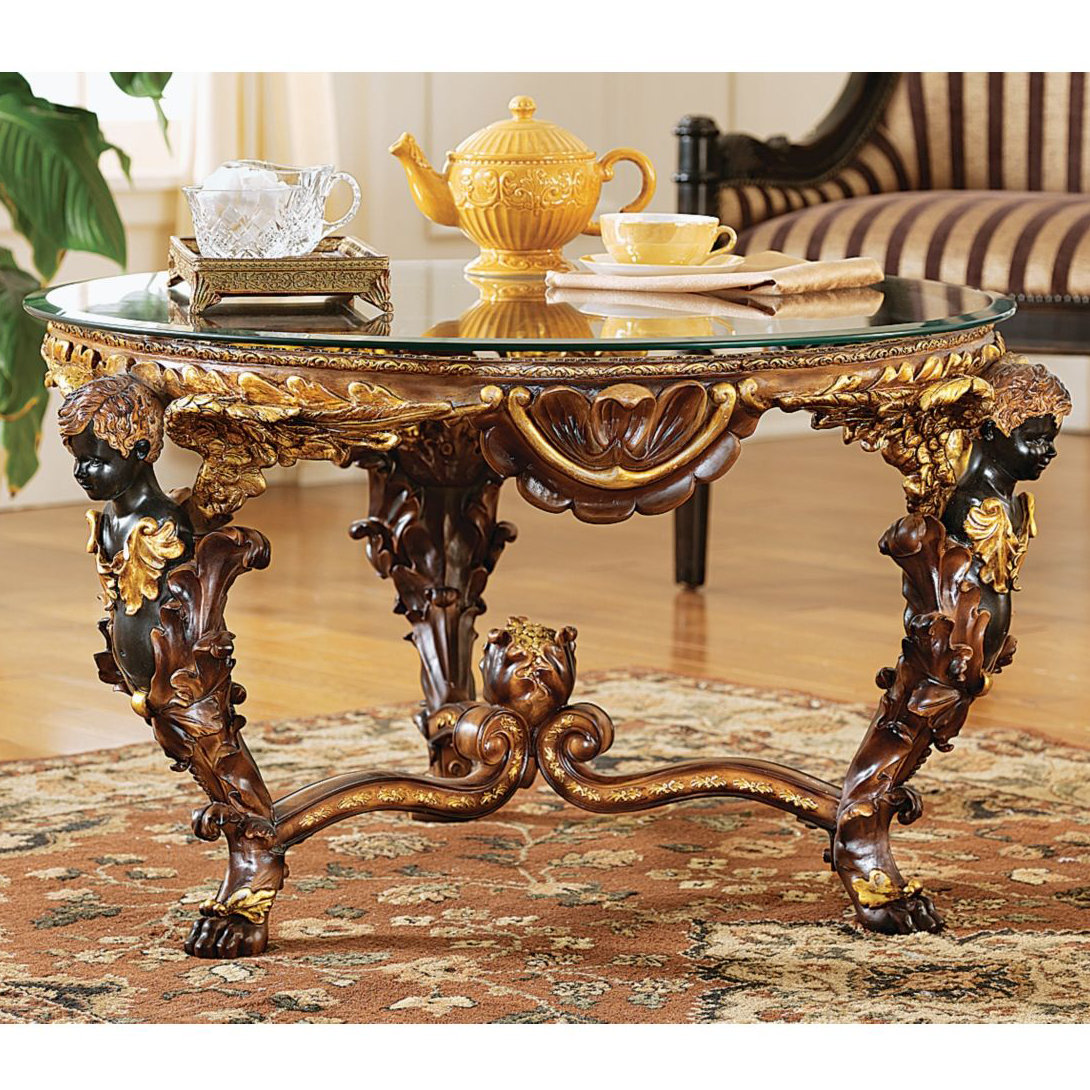 Louis Xiv Coffee Table With Gl Top