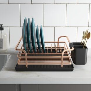 Stylish Sturdy Oil Rubbed Bronze Metal Wire Small Dish Drainer Drying Rack 