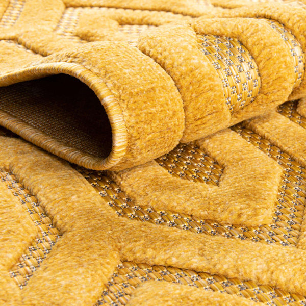 Langley Street Griffing Yellow Indoor/Outdoor Rug & Reviews | Wayfair