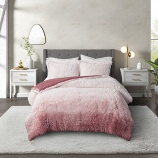 ULTRA SOFT PLUSH LUXURIOUS PINK FAUX FUR LUSH LUXURY CHIC COMFORTER SET ~ Details about   ~ NEW 